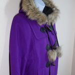 Juicy Couture Vintage Purple Wool Duffle Coat Faux Fur Hood Women's S Y2K Photo 12