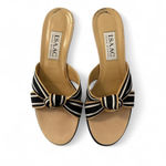 Isaac Mizrahi  Open Toe Leather Kitten Heels - Size 5 Photo 1