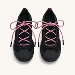 JW Pei Caitlin Lace-up Ballerina Sneakers - Black & Pink Photo 1