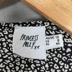 Princess Polly  New Mood Top Tie Front Deep V Size 8 Animal Print‎ Balloon Sleeve Photo 4