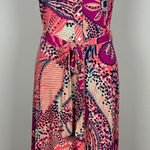 Tommy Bahama Dress Womens Small Pink Midi Sleeveless Belted Button Up Printed S Photo 0