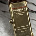 Pandora Double Oblong 18K Gold Plated Watch with Brown Leather Strap - 812019LG Photo 1