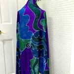 Made in Bali rayon Shawl/wrap. Blue/Green/purple. Fringe. Size 42”by56”. NWOT. Purple Photo 1