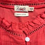 Faherty  Coral Long Sleeve 100% Organic Cotton Flowy Spring Top Size M Summer Photo 4