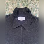 Vintage 90s Long Elegant Legs black sparkle zip front mock neck top, size medium Photo 3