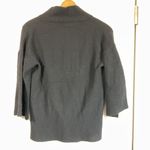 DKNY Pure Black Wrap Cardigan Lambs Wool Cashmere Women’s Small Bell Sleeve Lux Photo 3