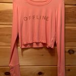 Aerie OFFLINE by  Thumbs Up Ribbed Cropped Long Sleeve T-Shirt Size S Photo 1
