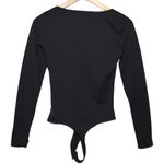 Abercrombie & Fitch Women's  Soft AF Black Nylon Long Sleeve V-Neck Bodysuit Sz S Photo 1