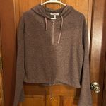 Cropped Burgundy Quarter Zip Size L Photo 0