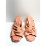 Caslon ‎ Sandals Womens Size 7 Coral Leather Crisscross Open Toe Block Heel Photo 1
