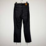 ZARA  High Rise Straight‎ Leg Raw Hem Jeans Faded Black Size 2 Photo 9