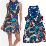 Johnny Was  racerback TeeBee Active Polo Tank Tennis mini Dress Blue Floral  NEW Photo 1