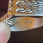 Black obsidian gemstone S925 silver ring size 8.5 Photo 7