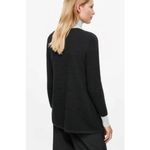 COS  Sweater Womens X Small Black Raised Stitch Jumper Textured Crew Neck Cotton Photo 2