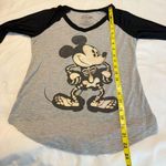 Disney  Mickey Mouse Skeleton Halloween Raglan Shirt Size Small V neck Photo 5
