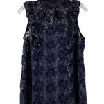 Cable & Gauge Whimsigoth Dark Moody Velvet Lace Mesh Ruffle Mock Neck Sleeveless Top Sz M Edgy Photo 0