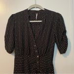 Free People  Pippa Short Sleeve Ruched Polkadots Dress Size XS Photo 5