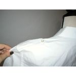 NWT New Womens L Designer PORT 57 White Top Blouse Button Down Dress Italy LS Size L Photo 9