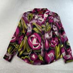 Missoni for Target M Medium Button Up Top Floral Blouse Retro Long Sleeve Womens Pink Photo 2