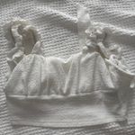 Tie In Back White Ruffle Top Photo 0