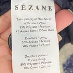 Sézane Sezane Blue and Cream Checkered wool winter Teddy Jacket Photo 5