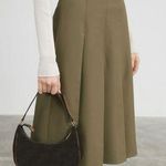 SheIn  Olive Pleat Midi Skirt Photo 0