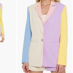 Endless Rose NWT Pastel Color Block Blazer in Multi, Size Small Photo 9