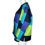 Alfred Dunner  Jacket Women 12 Black Green Blue Colorblock Quilted Granny Grandma Photo 2