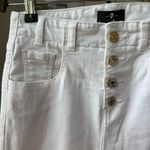7 For All Mankind 7FAM Luxe Vintage High Waist Cropped Skinny Gold Button Fly Wh Photo 2