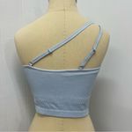 Aerie New XL Light Blue Ribbed Asymmetrical Crop Top Photo 6