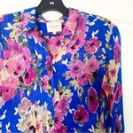 Sézane Sezane Top Ann Floral Silk Button-Down Long-Sleeve Summer Glow Jacquard 38 EUC Photo 4