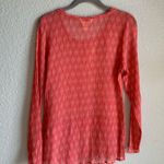 Sundance  Coral Silk Medallion Print Ruffle Blouse Photo 3