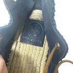 Tory Burch Sonoma Gillie Espadrille Navy Blue Canvas Lace Up Flats Size US 7 Photo 12