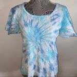 Ocean Swirl Vintage tie dye top Blue Size L Photo 2
