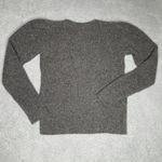 Something Navy  Cable Knit Sweater Womens Small Gray Puff Sleeve Multicolor Wool Photo 12