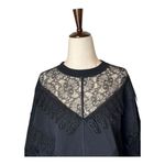 See By Chloe  Shirt‎ Women Small Black Lace Crochet Crew Neck Top Whimsigoth Goth Photo 2