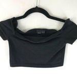 ASOS Womens Crop Top Off Shoulder Short Sleeve Cotton Stretch Black Size 0 Photo 0