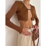 NWT Savannah Morrow Birdie Top in Cocoa Brown Cropped Long Sleeve Size Small Photo 8