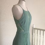 Sage green Rose Panel Lace Maxi Summer Dress Photo 4