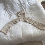 ZARA Ecru Hooded Cable Knit Arm Warmers Cream Size Small Photo 2