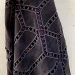 Skies Are Blue  Womens Size Medium black Doris cutout faux suede skirt NWT Photo 2