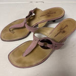 Tommy Bahama  Pink Suede Leather Heeled Thong Sandals Size 8.5M Made in Italy Photo 0