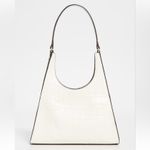 STAUD Rey Croc Embossed Calfskin Leather Shoulder Bag Cream Dust bag 325.00 NEW Photo 9