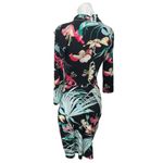 Jennifer Lopez Multicolor Long Sleeve Tropical Ruched Mini Bodycon Wrap Dress XS Photo 1