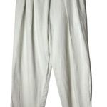 Oak + Fort Pants Women 4 Ivory Linen Blend Pleated Crossover High Waist Preppy Photo 0