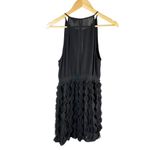 Diane Von Furstenberg  DVF Gia Black Ruffle Skirt Cocktail Dress Size 8 Formal Photo 1