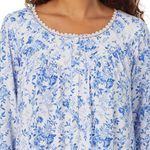 Eileen West Blue Floral Long Sleeve Mini Short Night Gown‎ XS Blue White Photo 2