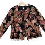 NWT VINTAGE 90s MSK Floral Beaded Top Black Size XL Photo 0
