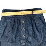 Pilcro and the Letterpress  Blue Dark Wash Mini Button Front Jean Denim Skirt 6 Photo 3