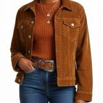 Lucky Brand Corduroy Jacket Womens XS Brown Corduroy Western 70s Cabincore Photo 0